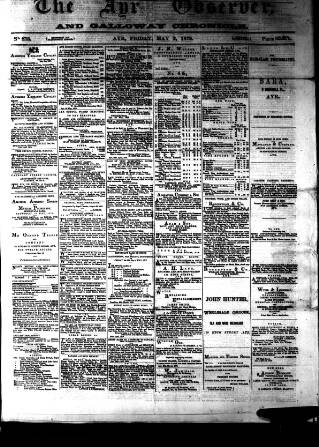 cover page of Ayr Observer published on May 2, 1879