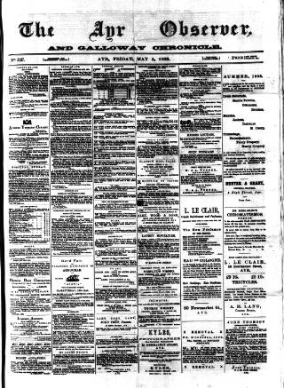 cover page of Ayr Observer published on May 4, 1883