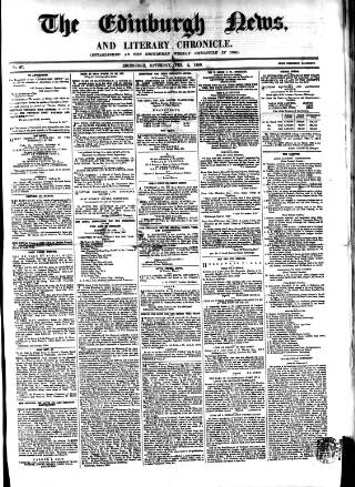 cover page of Edinburgh News and Literary Chronicle published on February 2, 1850