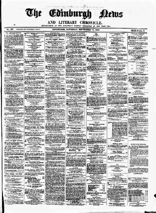 cover page of Edinburgh News and Literary Chronicle published on September 17, 1859