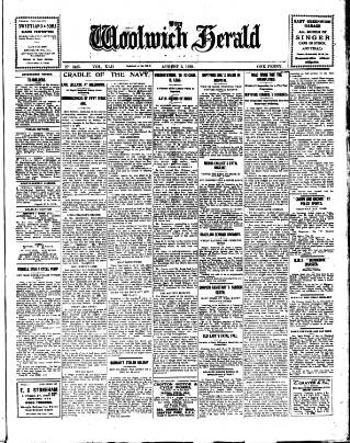 cover page of Woolwich Herald published on August 2, 1929