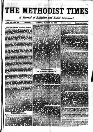cover page of Methodist Times published on March 19, 1896