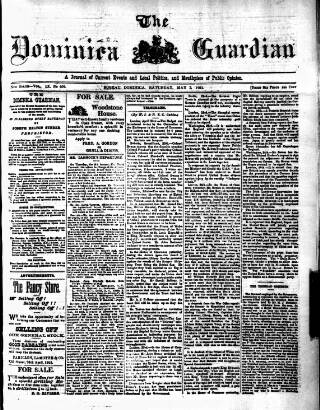 cover page of Dominica Guardian published on May 2, 1903