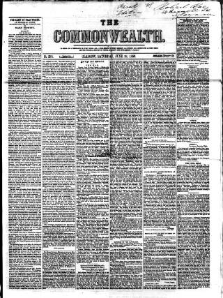 cover page of Commonwealth (Glasgow) published on June 18, 1859