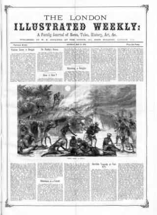 cover page of London Illustrated Weekly published on May 16, 1874