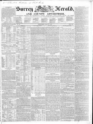 cover page of Surrey Herald and County Advertiser published on May 30, 1827