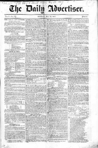 cover page of London and Liverpool Advertiser published on May 31, 1847