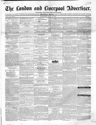 cover page of London and Liverpool Advertiser published on August 18, 1847