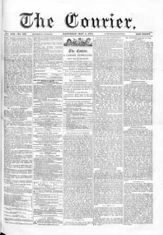 cover page of Courier and West-End Advertiser published on May 2, 1874