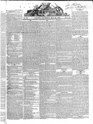 cover page of Nation published on May 27, 1824