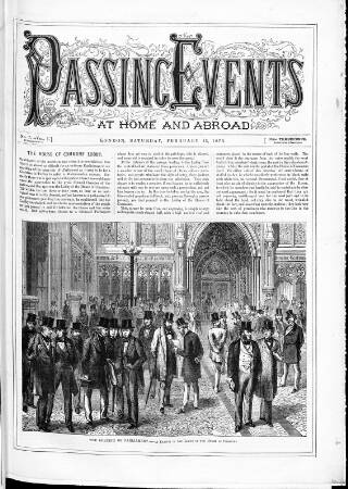cover page of Passing Events published on February 15, 1873