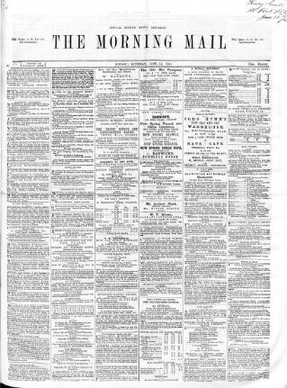 cover page of Morning Mail (London) published on June 18, 1864