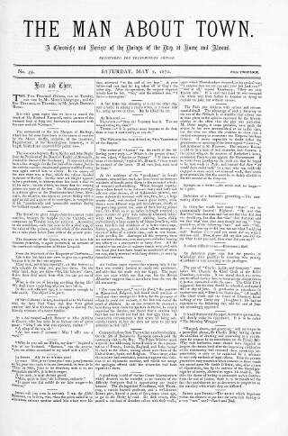 cover page of Man about Town published on May 7, 1870