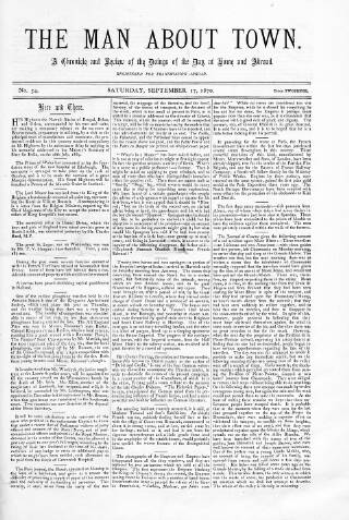 cover page of Man about Town published on September 17, 1870