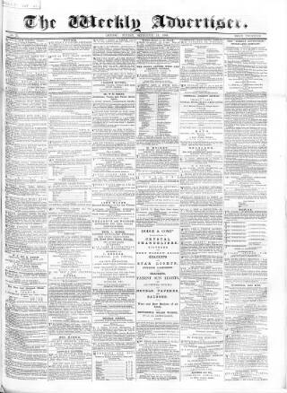 cover page of Weekly Advertiser published on September 17, 1865