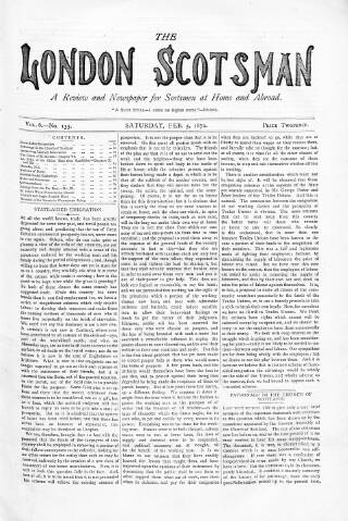cover page of London Scotsman published on February 5, 1870