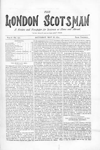 cover page of London Scotsman published on May 28, 1870