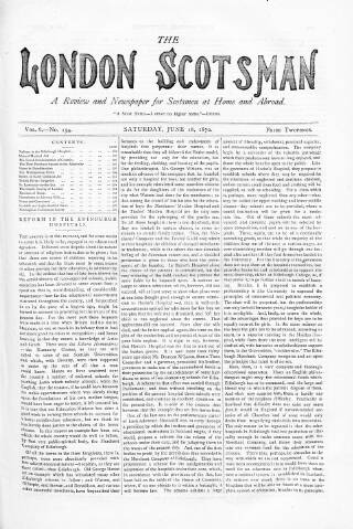 cover page of London Scotsman published on June 18, 1870