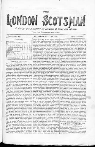 cover page of London Scotsman published on September 17, 1870