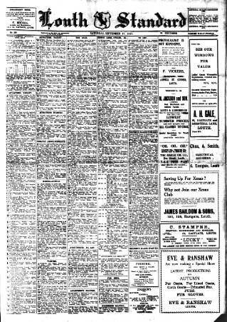 cover page of Louth Standard published on September 17, 1927
