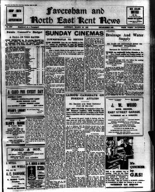 cover page of Faversham News published on March 19, 1938