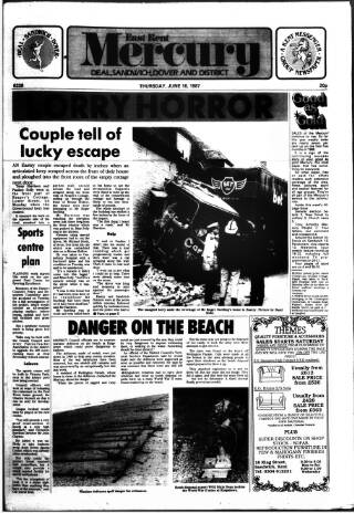 cover page of Deal, Walmer & Sandwich Mercury published on June 18, 1987