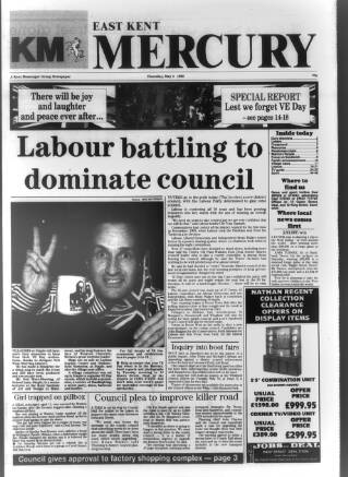 cover page of Deal, Walmer & Sandwich Mercury published on May 4, 1995