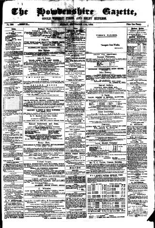 cover page of Howdenshire Gazette published on September 17, 1875