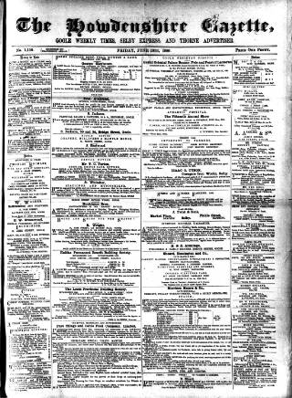 cover page of Howdenshire Gazette published on June 18, 1886