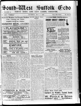 cover page of Haverhill Echo published on May 4, 1946
