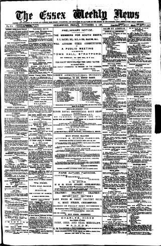 cover page of Essex Weekly News published on November 2, 1877