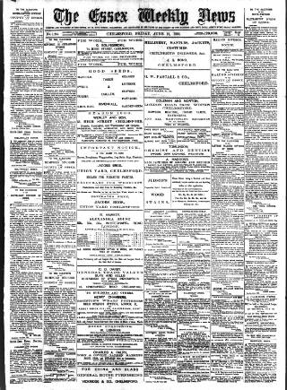 cover page of Essex Weekly News published on June 18, 1886