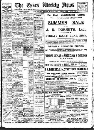 cover page of Essex Weekly News published on June 18, 1909