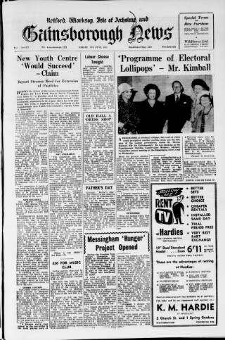 cover page of Retford, Worksop, Isle of Axholme and Gainsborough News published on June 18, 1965