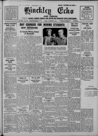 cover page of Hinckley Echo published on September 17, 1937