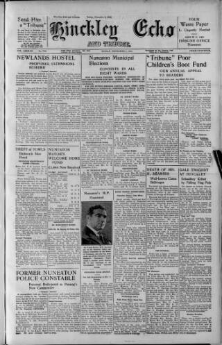 cover page of Hinckley Echo published on November 2, 1945