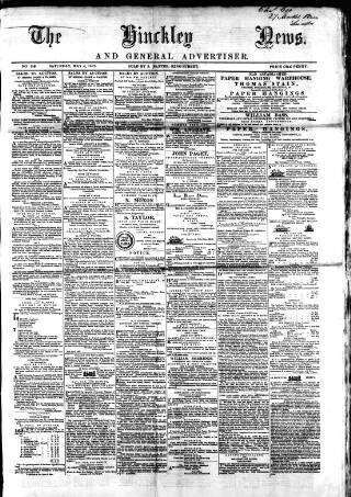 cover page of Hinckley News published on May 4, 1867