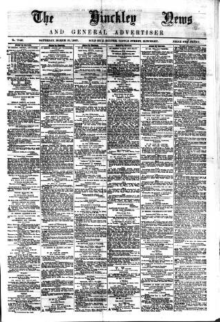 cover page of Hinckley News published on March 19, 1887