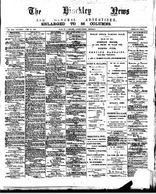cover page of Hinckley News published on June 18, 1892