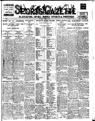 cover page of Sports Gazette (Middlesbrough) published on March 21, 1931