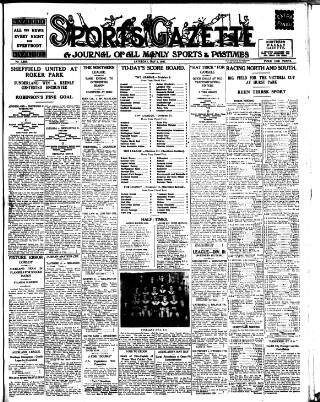 cover page of Sports Gazette (Middlesbrough) published on May 2, 1931