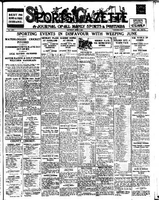 cover page of Sports Gazette (Middlesbrough) published on June 6, 1931