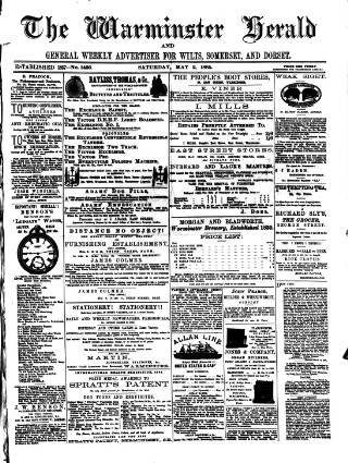 cover page of Warminster Herald published on May 2, 1885