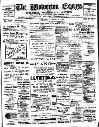 cover page of Wolverton Express published on August 2, 1907