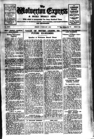 cover page of Wolverton Express published on February 2, 1940