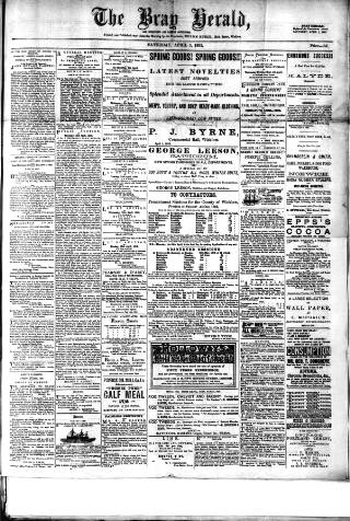 cover page of Bray and South Dublin Herald published on April 1, 1893