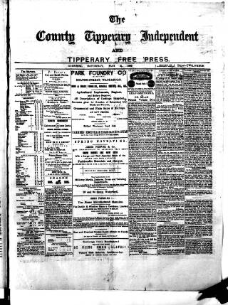 cover page of County Tipperary Independent and Tipperary Free Press published on May 2, 1885
