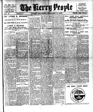 cover page of Kerry People published on February 2, 1907