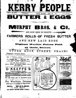 cover page of Kerry People published on June 18, 1921