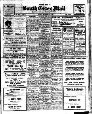cover page of West Ham and South Essex Mail published on September 17, 1920